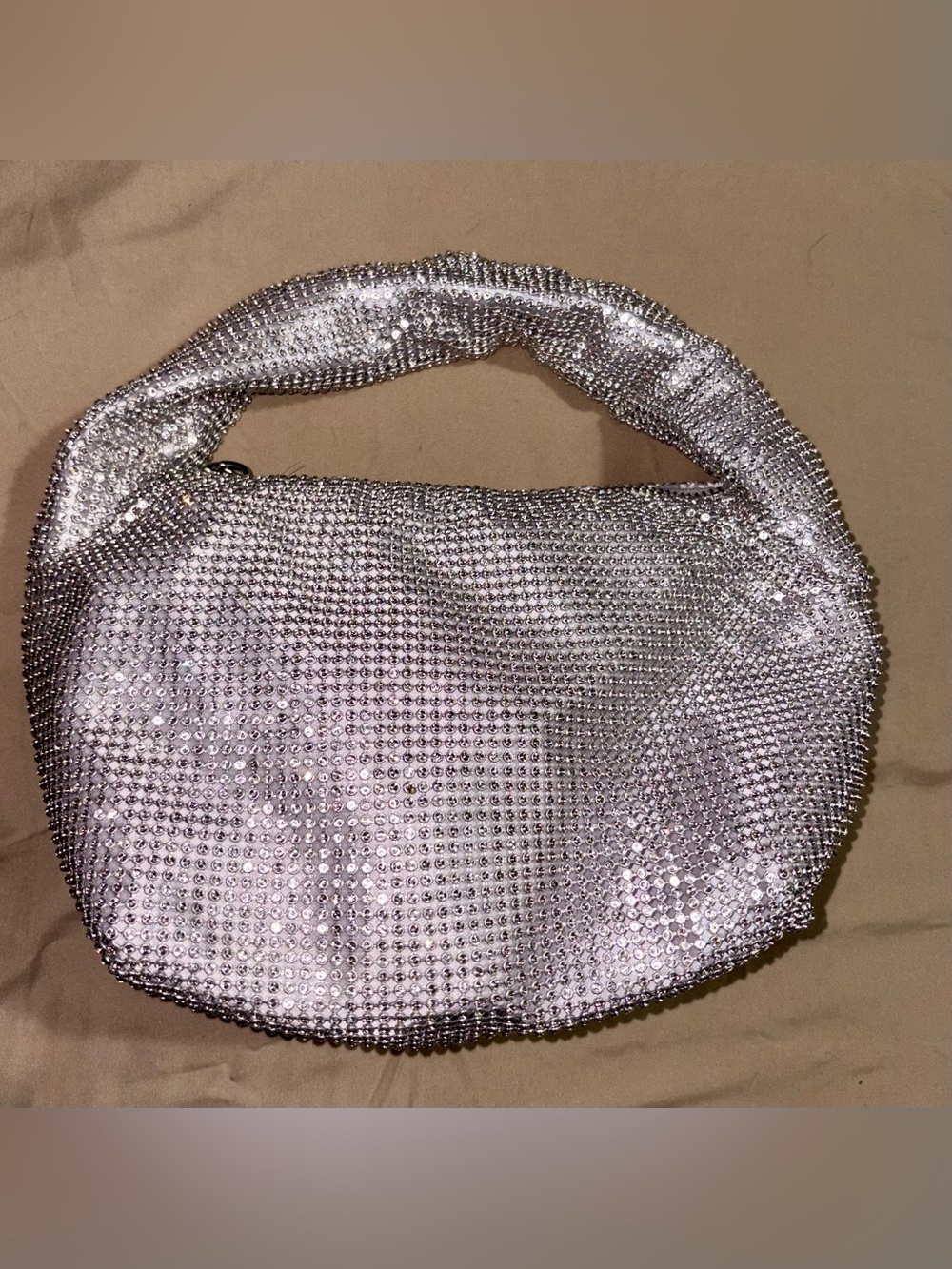 A New Day Silver Rhinestone Handle Evening Handbag NWOT